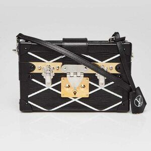 Louis Vuitton Black/White Electric Epi Leather Malletage Petite Malle Bag
